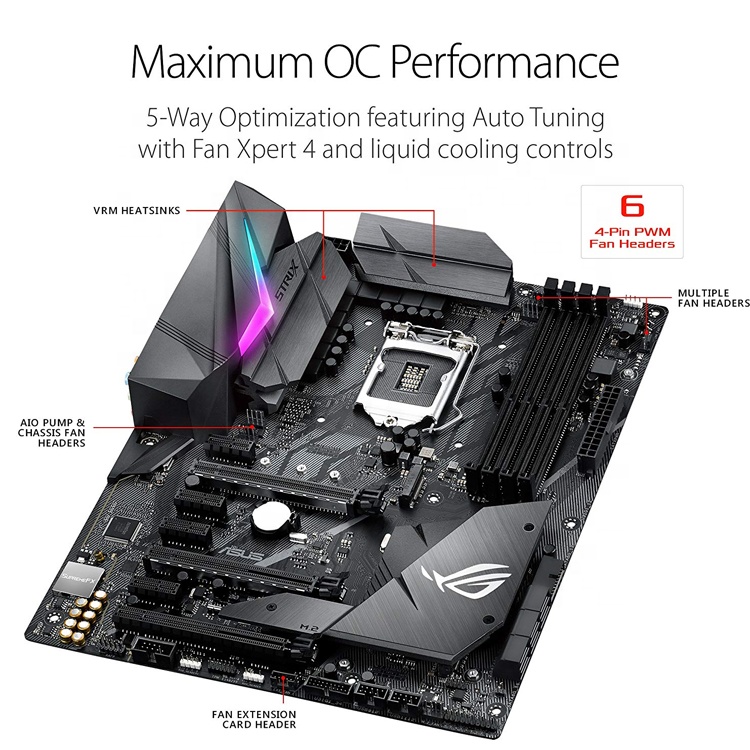 Used ASUS ROG STRIX Z370-F Gaming Motherboard, Intel Z370, 64GB