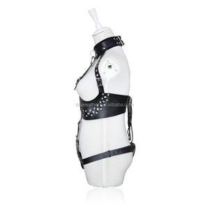 Echte lederen <span class=keywords><strong>bondage</strong></span> tape harnas slavenriem beugels fetish kleding OEMOR ODM seksspeeltjes koppels HOTTIME zwarte seksproducten - Product Image 4
