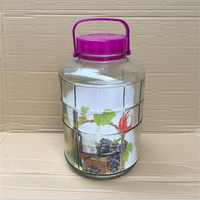 Grand pot à cornichons en verre de 20 L avec couvercle, large ouverture, couvercles en plastique étanches avec bec verseur