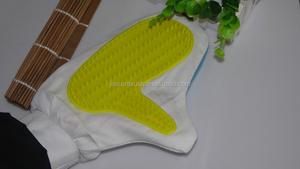 Cane da compagnia gatto animale cucciolo barboncino pelo pelliccia toelettatura guanto da bagno con morbido TPR denti di massaggio - Product Image 4