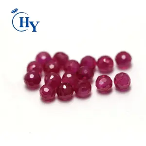 BURNED RUBY 3mm High Grade Faceted Gemstone Beads Strand