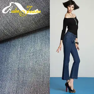 Aufar bamboo joint OA élastique croisé spandex tissu denim en stock siro spinning pour jeanswear, Femmes vêtement