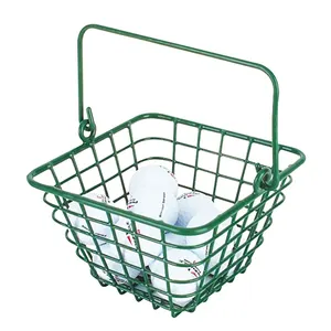 Green Small Golf Ball Wire Basket, metall material ball container