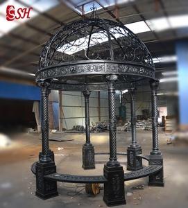 Gazebo Garden Low Price Cast Iron Hot Sale Custom Size Outdoor Gazebos Outdoor Decoration Strong Wooden Crate Support by Sea
