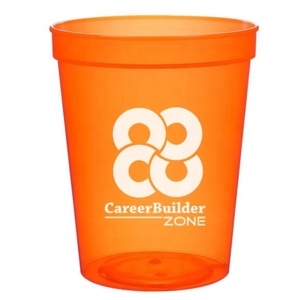 Taza de plástico translúcido naranja neón de 16oz para estadio - Product Image 2