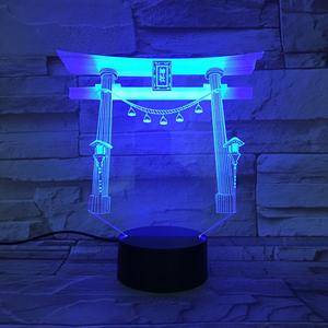 Torii <strong>Shape</strong> 3D Illusion Night Light Color <strong>Changing</strong> Modern Home Decoration - Product Image 3