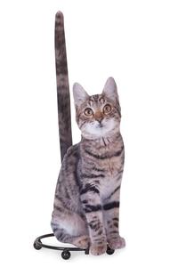 Soporte de papel higiénico para baño con Gato realista de Metal
