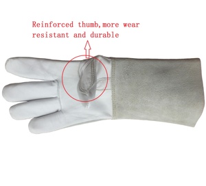 Guantes de trabajo de soldadura de cuero, soldadura de argón, arco, grano, piel de cabra, TIG
