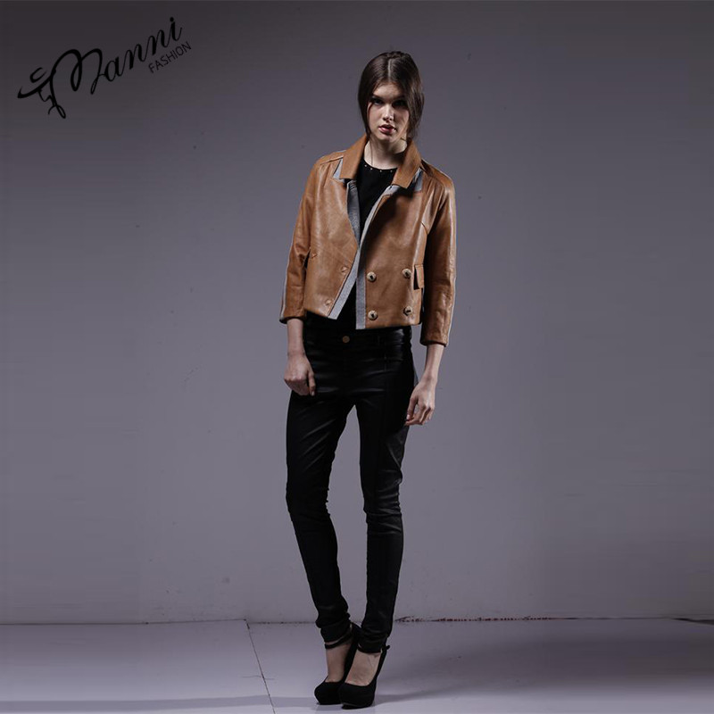 Новый дизайн Смарт кожаная мотоциклетная куртка женская одежда