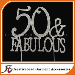 Diamantes de imitación de plata 50 y fabulosa 50a fiesta de cumpleaños 50 primeros de <span class=keywords><strong>la</strong></span> torta - Product Image 2