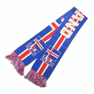 Sports Souvenir Manufacturers Custom Football Cheer Scarf for Iceland