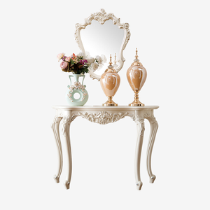 Antique Gold Silver Stroke White Cherry <strong>Brown</strong> Carved Furniture Console <strong>Table</strong> - Product Image 1