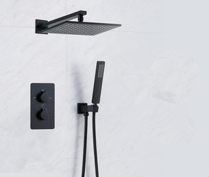 Brass Matte Black <strong>Shower</strong> Set Rain Thermostatic <strong>Shower</strong> <strong>System</strong> for Home Hotel - Product Image 2