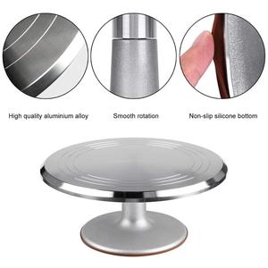 Piatto Girevole in Alluminio da 12 Pollici per Decorazione <span class=keywords><strong>Torte</strong></span>, Supporto Antiscivolo per <span class=keywords><strong>Torte</strong></span> Nuziali, <span class=keywords><strong>Kit</strong></span> di Utensili per Pasticceria - Product Image 3