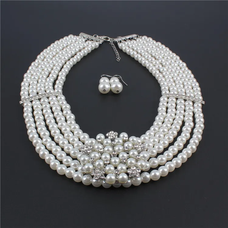 Hersteller Großhandel Anpassung Traditionelle Kostenloser Versand Perlenkette Qualität ist hoch Perlen Halsketten Versilberung