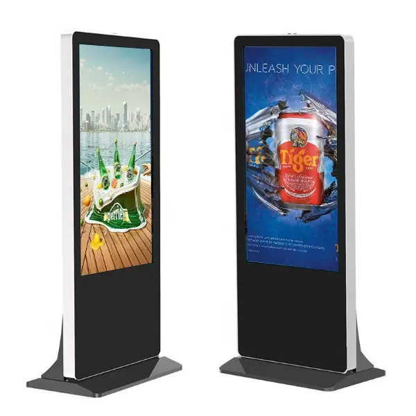 Neueste drei bildschirme Lcd Totem Mit Lcd Totem Scherm Doppelseitige Hd Led Digital Signage tv monitor hersteller