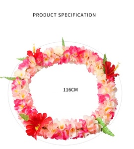 Party Hawaiian <strong>Flower</strong> <strong>Lei</strong> 12 Color Petal Necklace Head Ring Hand Ring Four Sets of Holiday Activities Dress up Accessories - Product Image 6
