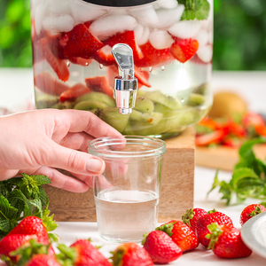 Dispensador de bebidas acrílico de 3 galones, duradero, transparente, con Base de cámara de hielo de 3 niveles y ejes de refrigeración - Product Image 3