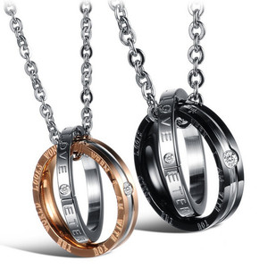 Pares de la manera de cristal collares colgantes para los amantes de las mujeres y el collar de la declaración - Product Image 1