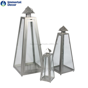 Color plata pirámide metal vidrio vela linternas de <span class=keywords><strong>3</strong></span> - Product Image 1