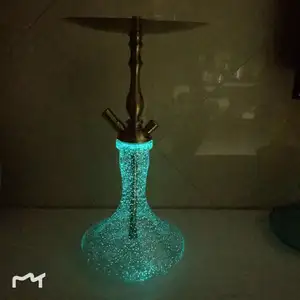 Glow in dark craft narghilè vaso di vetro bottiglia di narghilè