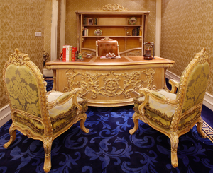 Mobili da Ufficio Dirigenziali in Stile Barocco di Lusso, Fatti a Mano, Antichi, Intarsiati, Dorati, Classici Italiani BF05-21422 - Product Image 1