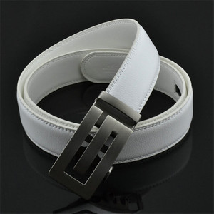 Personalizado <span class=keywords><strong>hebilla</strong></span> automática <span class=keywords><strong>sin</strong></span> agujero blanco cuero genuino hombres <span class=keywords><strong>cinturón</strong></span> - Product Image 3