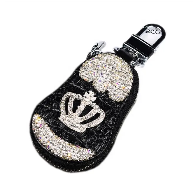 Универсальная Корона кожаный автомобильный чехол для ключей своими руками бриллиантовые высококачественные автомобильные принадлежности для женщин