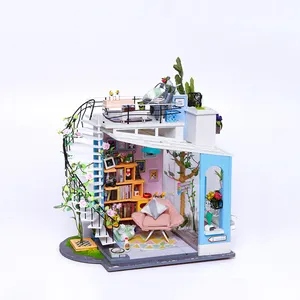 Robotime Rolife 3D Wooden Puzzle DG12 Dora's Loft Assemble Toys DIY Miniature Doll House