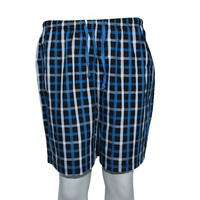 Pyjama d'été grande taille à carreaux en flanelle respirante à manches courtes et short pour homme en popeline de coton, bas de pyjama court pour la maison
