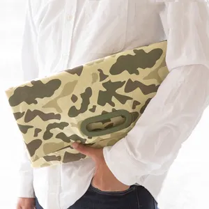 Camouflage Manico Della Borsa Tyvek Sacchetti di Frizione Delle Donne del Sacchetto di Mano Sacchetto di Tote, alla moda Verde Campo Formato Su Misura Accetti Il Marchio Su Misura