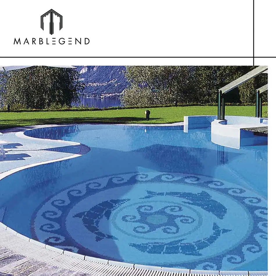 Costa Rica traf Schwimmbad Design blau Glasmosaik Delfines Mosaik