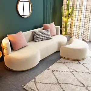 Lüks mobilya 3 kişilik modern şık oturma odası döşeme kadife kumaş kanepe