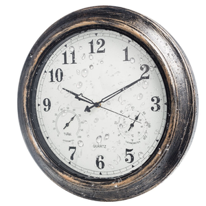 UniQ M1801 <span class=keywords><strong>Horloge</strong></span> murale moderne vintage de 18 pouces avec plaque épaisse de 25 mm, grande <span class=keywords><strong>horloge</strong></span> en métal silencieuse à quartz, étanche pour l'extérieur et la <span class=keywords><strong>piscine</strong></span> - Product Image 2
