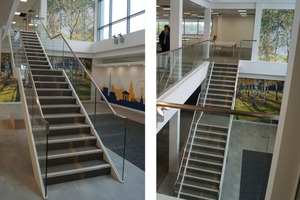 <span class=keywords><strong>Escalier</strong></span> commercial droit avec marches fermées et balustrade en verre trempé - Product Image 2