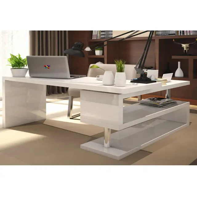 Mesa Ejecutiva escritorio ordenador Oficina Muebles Oficina diseño blanco elegante