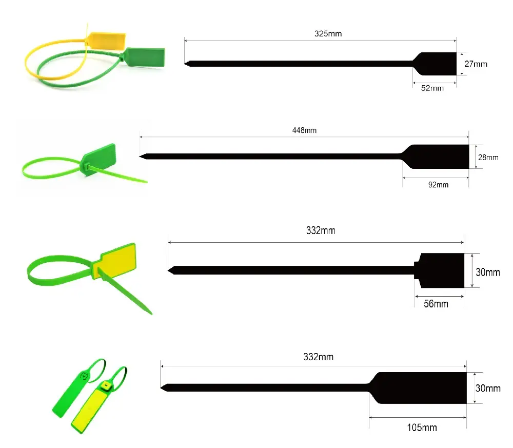 공장 가격 사용자 정의 자동 잠금 860 ~ 960MHz RFID UHF 태그 ABS 지퍼 케이블 타이 태그