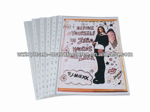 A4 de cristal claro protectores de hojas con <span class=keywords><strong>11</strong></span> hoyos, poli pp carpeta puñetazos bolsillos protector de <span class=keywords><strong>la</strong></span> hoja - Product Image 1