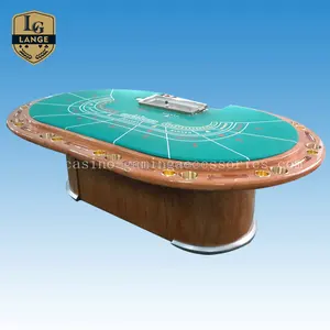 カジノ品質のデラックススプレー塗装無垢材RFIDポーカーテーブル