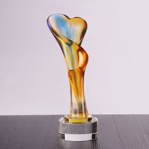 New Style Factory Custom ized LOGO Personality Trophy Award Farbe Hochwertiger K9 Crystal <span class=keywords><strong>Glass</strong></span> Trophy Award - Product Image 2
