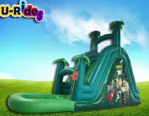 बेन 10 कार्टून पानी पार्क के लिए inflatable पानी स्लाइड inflatable स्लाइड