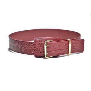 <span class=keywords><strong>Cintura</strong></span> da <span class=keywords><strong>Donna</strong></span> di Alta Qualità in Pelle PU Effetto Serpente 2018, Cinture Larghe con Fibbie Rosse e Nere per Abiti Femminili - Product Image 5