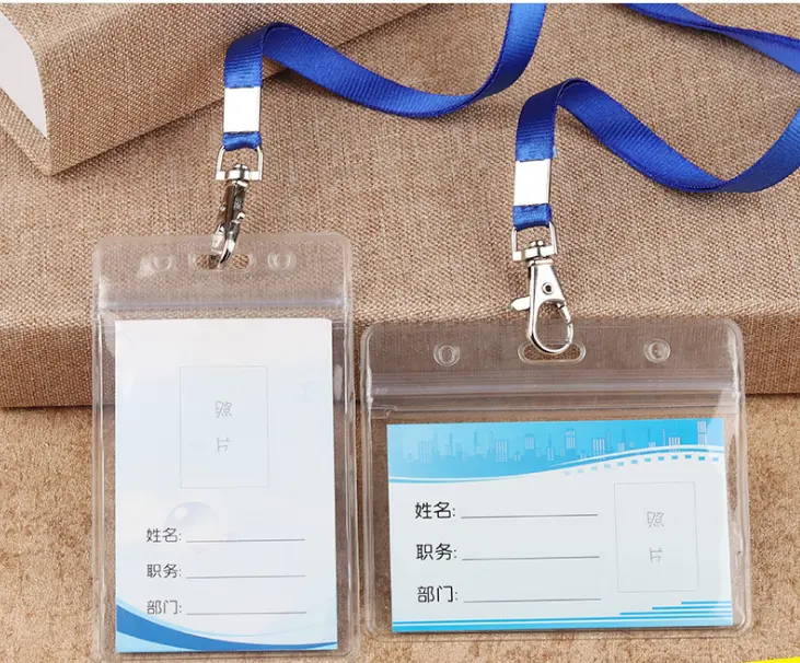 Soft PVC Plastic School ID Card Holder With Lanyard