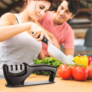 Set di coltelli da cucina affilacoltelli coltelli in ceramica <span class=keywords><strong>3</strong></span> stadi Gadget da cucina acciaio al carbonio 205*62*73mm TV Shopping tradizionale 260g