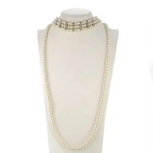 large choker necklace crystal stone pearl choker 4 strands fashion Jewelry