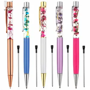 TTX magnifique stylo flottant à huile en cristal arc-en-ciel, stylo à bille à paillettes, promotion