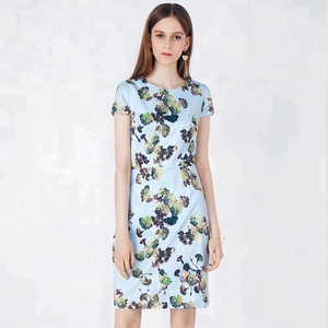 Vestido con mangas de una pieza corta una línea elegante Casual verano Maxi <span class=keywords><strong>Online</strong></span> vestido Casual <span class=keywords><strong>ropa</strong></span> - Product Image 4