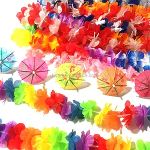 하와이 파티 장식 파티 용품 종이 칵테일 우산 flwer lei garland