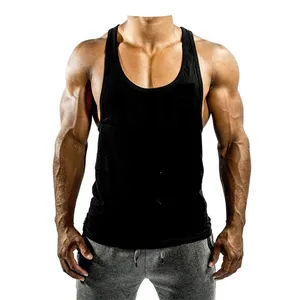 Hot sale cotton sports body building men gym stringer men tank top