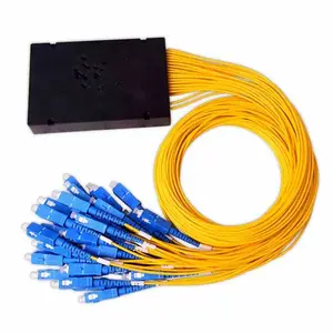 Divisor óptico de fibra ótica ftth gpon epon, divisor de plc ótico de 1*8 way abs box sc apc upc